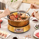 Intelligent Automatic Lifting Electric Hot Pot Household Large Volume Multi-Function Electric Heating Pot Boiling Pot Plug-in Split Type for Family/Friends, Parties