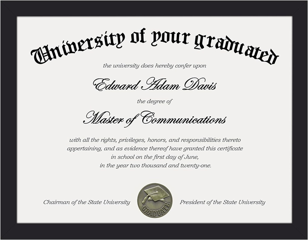 upsimples Certificate Frame with Clear Plexiglass, 8.5 by 11 Picture Diploma Document Degree Frames for Wall and Tabletop, Black, 1 Pack