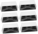 6pcs Transparent Cake Boxes Cupcake Containers Base and Oil Packaging for Bakery Parties and Home Use