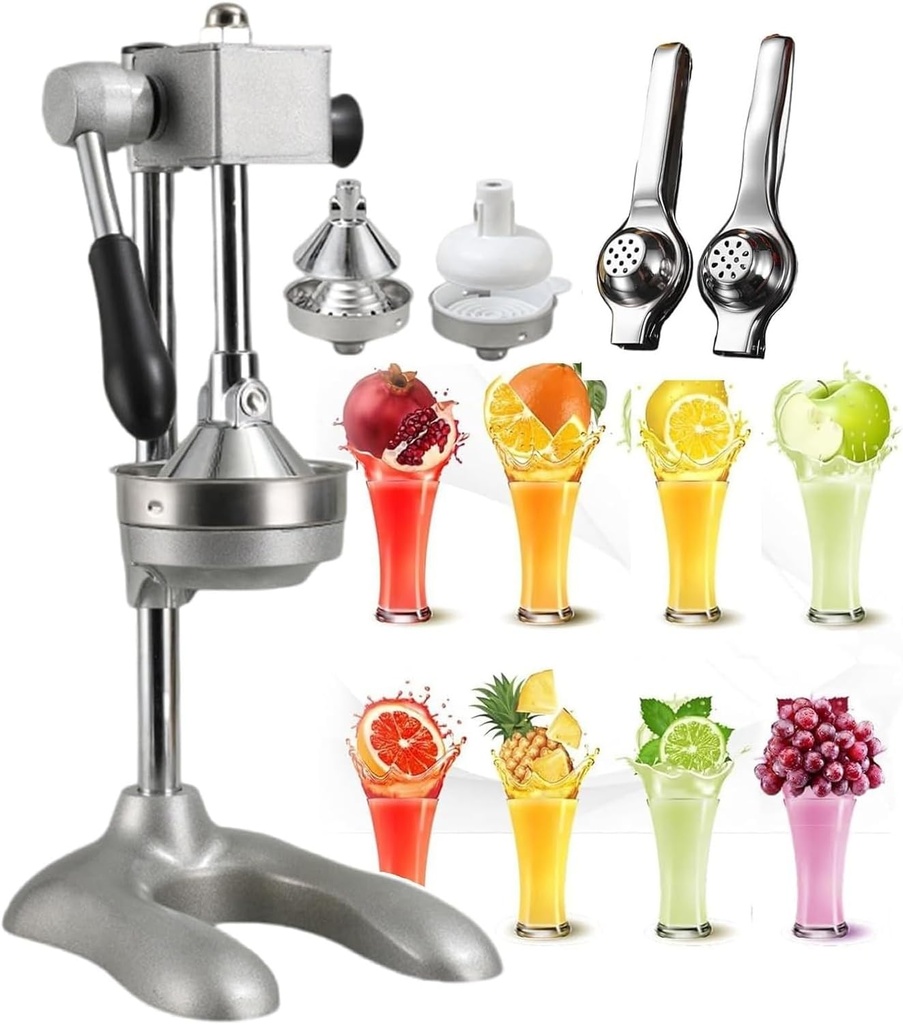 Grade Manual Hand Press, Hand Press Juicer Machine Hand Press Squeezer & Stainless Steel Crusher | Manual Lemon Press With Large Pressure Plate, Easy Juice Extraction(Silver)