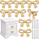 8 Pcs Bow Drawer Knobs Matel Bow Dresser Knobs Vintage Handles for Dresser Handles for Home Bedroom Kitchen Cabinets Hardware Cupboard (2.8 x 1.7 Inch)