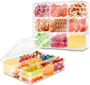 AQSXO 1 Pcs Snack Box Container, 9 Compartments Snack Containers Reusable Meal Prep Lunch Containers.