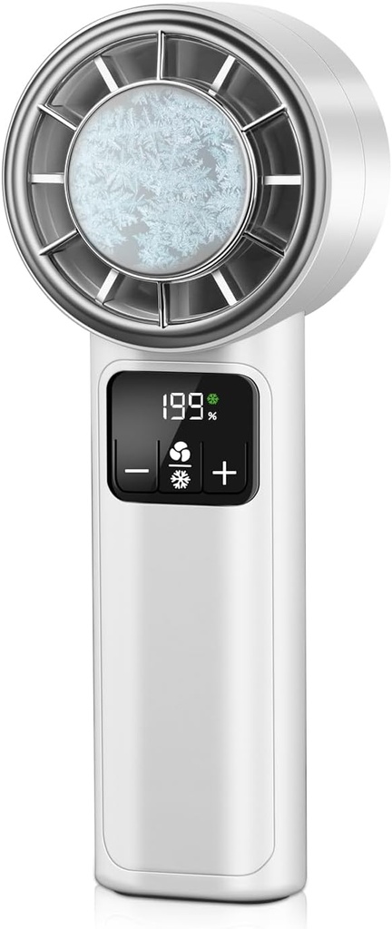 Handheld Turbo Fan with Ice Cooler, Rechargeable Personal Fans, 1-199 Adjustable Speed, Powerful Cooling Personal Mini Fan, Portable Hand Fan for Travel, Outdoor, Office, Gifts for Women,Men