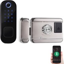 Smart Fingerprint Door Lock for Front Door Electronic Keyless Keypad Entry Door Lock with 6 Ways Unlock 110 Groups Fingerprint and 400 Groups Password Storage APP Control BT Safety Lock