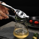 Lou Lou's Goodies Handheld Manual Lemon Squeezer Citrus Juicer Press for Orange Lemon Lime Fruit Juicer with Reusable Fruit Strainer and Juicer, Silver