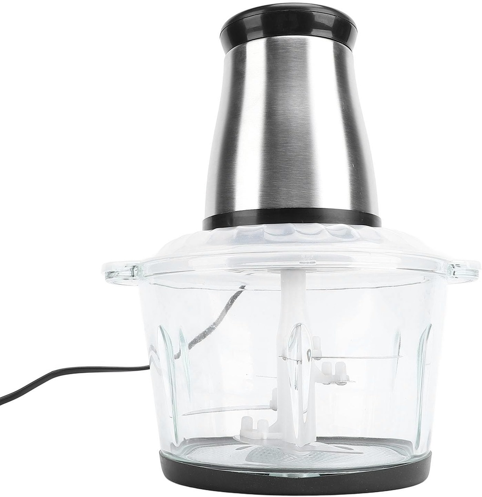 Electric Meat Grinder, 200W 2L Stainless Steel Multifunctional Food Processor Meat Blender Electric Chopper for Vegetables Fruits Nuts Onion Potato (US Plug 110V)