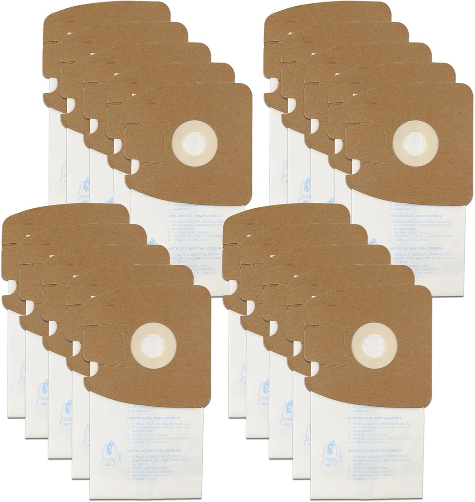 20 Pack Replacement Filtration MM Paper Vacuum Cleaner Bags Compatible with Eureka & Sanitaire Style MM 3670 3680 60295, 60295A, 60295B 60295C, 60296 & 60297A. Replaces Part# 60295C