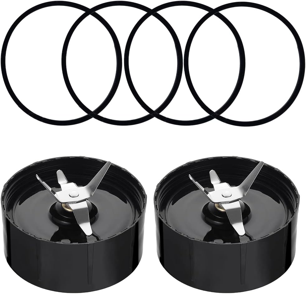 Blender Blades Fit for Magic Bullet 250W MB1001 Series, Replacement Parts Blades with 4 Rubber Gaskets, Blender Accessories (6 Pcs)