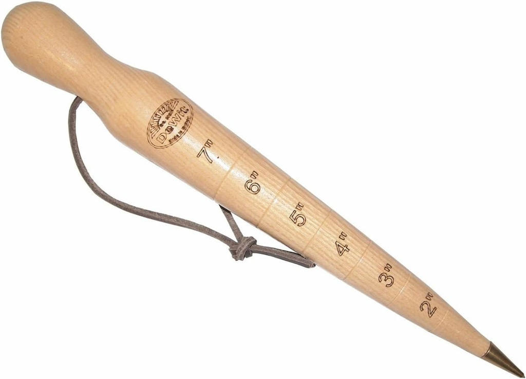 DeWit Wooden Dibber with Depth Measurements and Brass Tip, Simple Garden Tool Hand Dibber to Efficiently Plant Seeds, Bulbs, and Seedlings (12”)