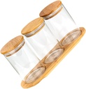 1set Glass Spice Jar Lid Sealed Food Storage Holder Elegant Kitchen Canisters for Seasonings Spices and Projects Capacity Easy to Clean Handmade Glass Design