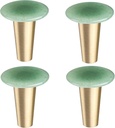 Rockcloud Pack of 4 Crystal Stone Drawer Knobs with Screws for Home Decoration, Round Shape Quartz Stone Pull Handles for Door Cabinet Wardrobe, Green Aventurine