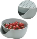 Nordic Style Double Layer Drain Basket Fruit Vegetable Strainer Mesh Kitchen Basket Handles Storage