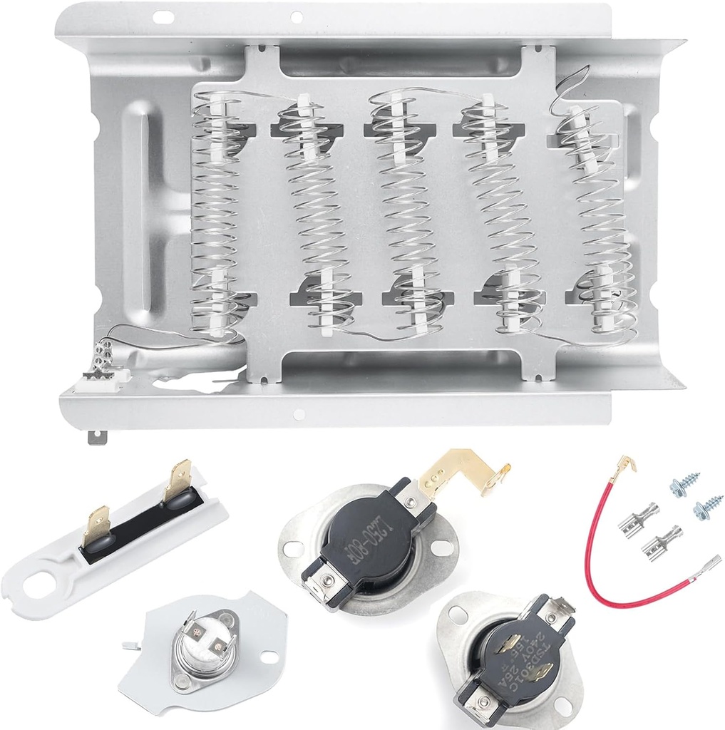 Dryer Heating Element Kit for Whirlpool WED4850HW0, WED49STBW1, WED4900XW0, WED4950HW0, WED4800XQ0, WED4800XQ1, WED4616FW0 Replacement