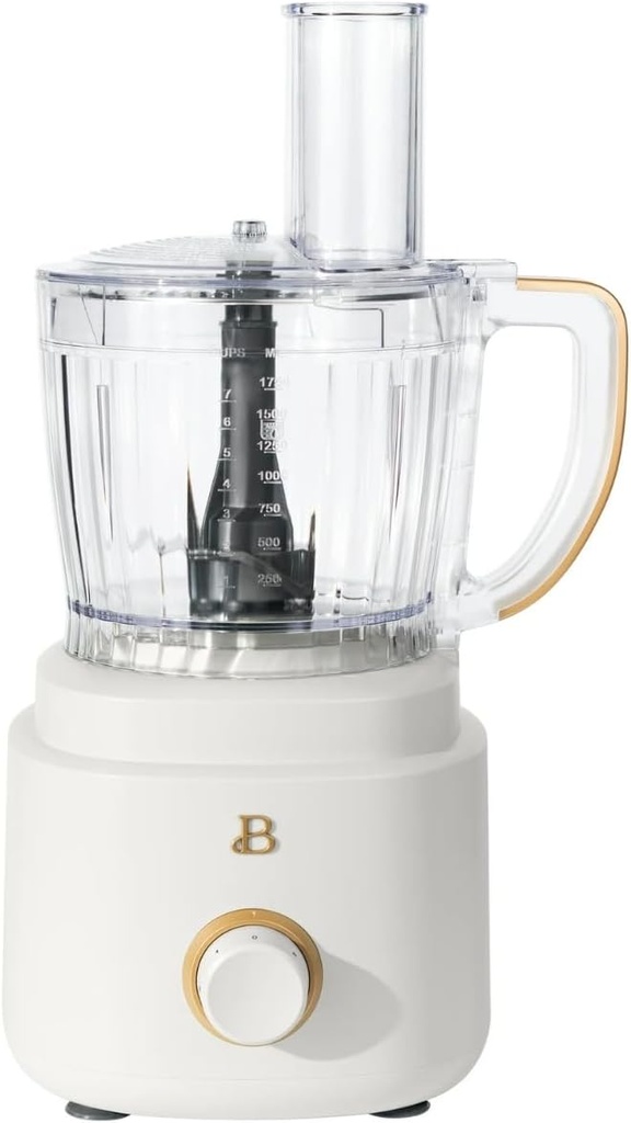 Beautiful 10‑Cup Food Processor ‑ 500 W, Variable Speed, Twist‑Lock, Dishwasher‑Safe Parts, Included Accessories (White Icing)
