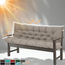 Porch Swing Cushions 3 Seater Replacement, Waterproof Bench Cushions for Outdoor Furniture with Backrest, 4" Thickened Patio Swing Cushion with Ties (Khaki, 60 * 40 inch)