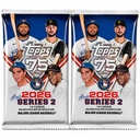 2026 Topps Series 2 Baseball Trading Card Value Bundle, 2 Exclusive Factory Sealed MEGA Foil Packs, 28 Cards Total, MLB Trading Cards for Collectors