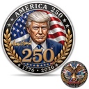 Donald Trump America 250 Challenge Coin, 1776-2026 Collectible Keepsake