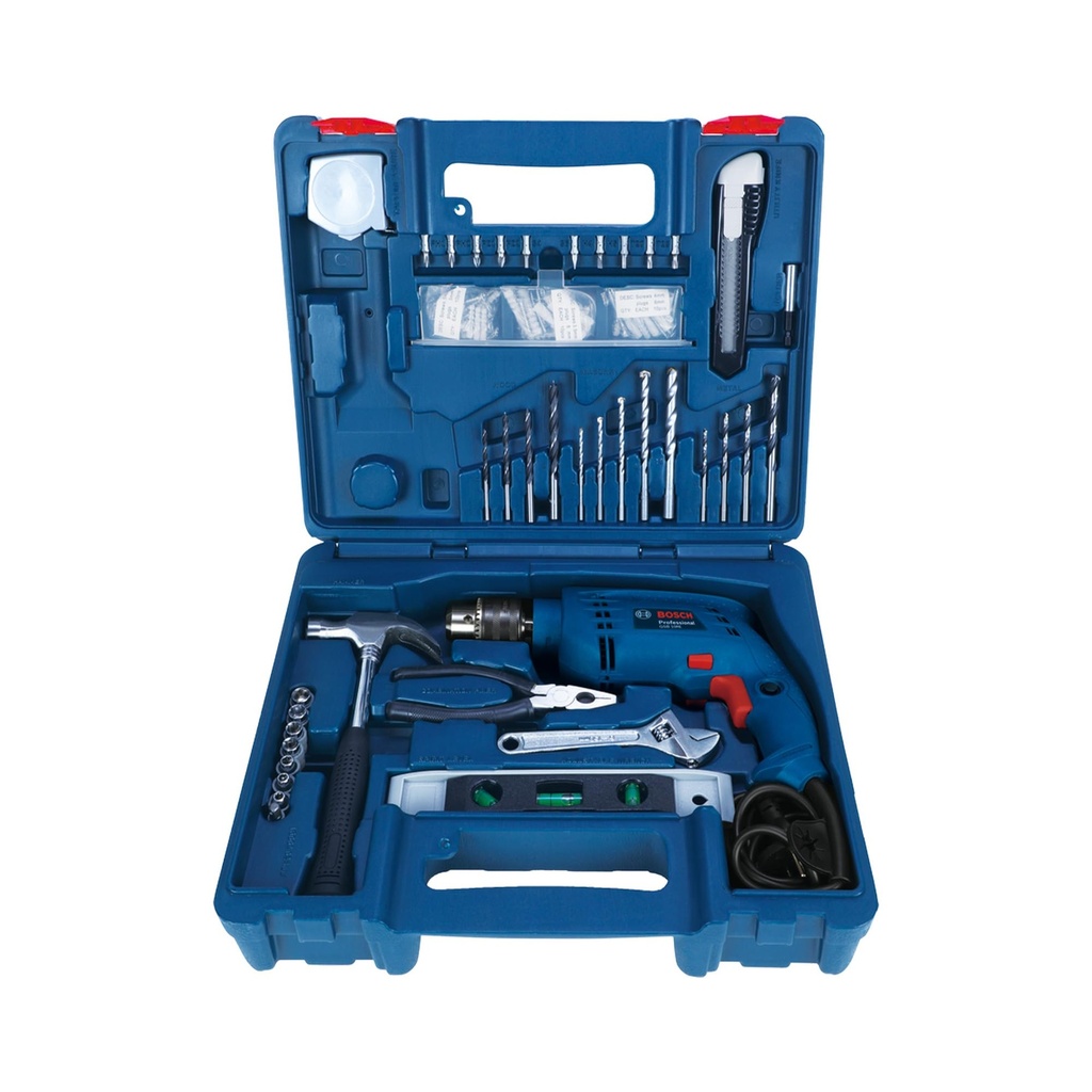 BOSCH GSB 500 RE Drill Machine for Home & Professional Use | 100-Piece Tool Kit | 500W | 10mm Chuck | 2600 RPM | Impact Rate 41600 BPM | 1 Year Warranty