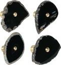 TUMBEELLUWA Natural Black Agate Slice Cabinet Knobs, Set of 4 Decorative Drawer Pull Handles for Dresser Wardrobe Cupboard