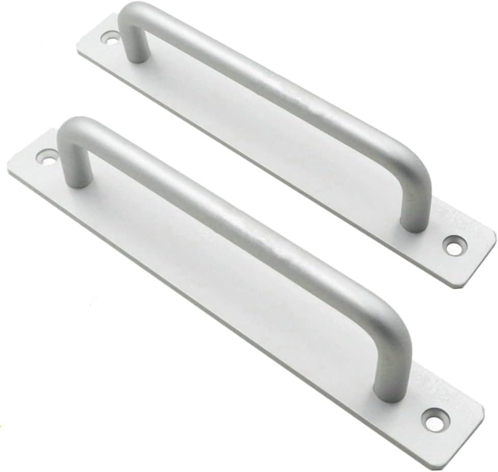 szhdxsy Pack of 2 Aluminium Alloy Sliding Barn Door Handle, Sliding Door Pull Handle,high Performance Handle, Cabinet Door Handles, Drawer knobs, Kitchen Handles,Cabinet Door knobs ，Silver
