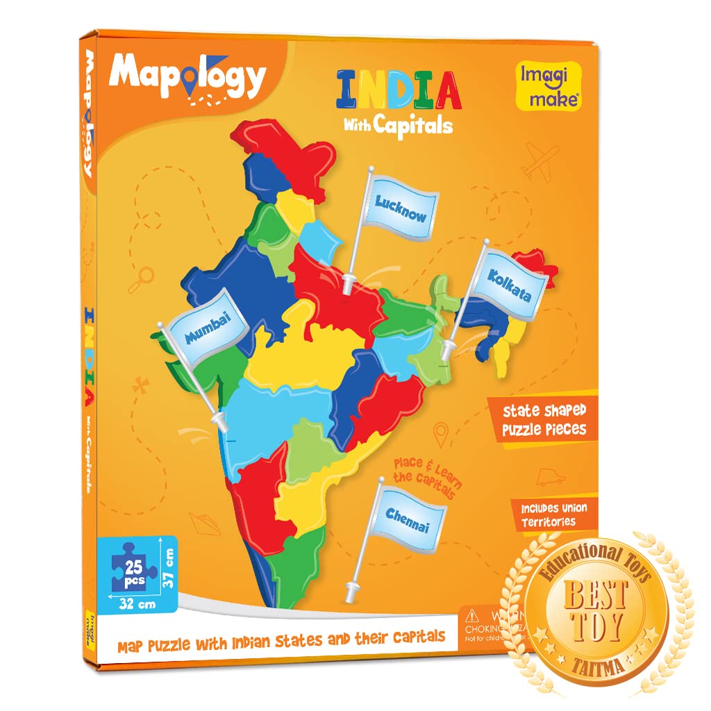 Imagimake Mapology India with State Capitals | Educational Toy | Age 5+