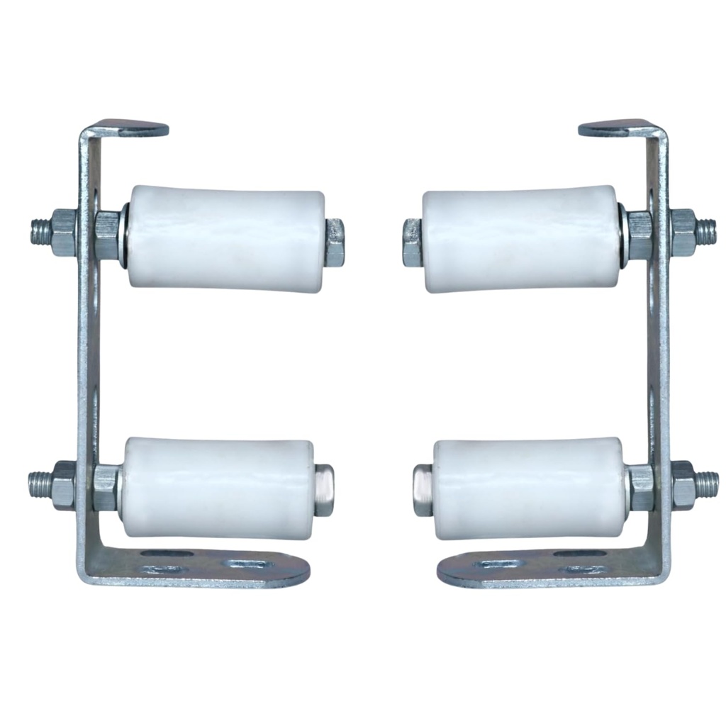 QUORA Metal Heavy Duty Adjustabl Sliding Gate Guide Rollerr Door Roller with Double Ball Bearing Nylon Wheels for Heavy Industrial Sliding Gates (Set of 2)