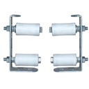 QUORA Metal Heavy Duty Adjustabl Sliding Gate Guide Rollerr Door Roller with Double Ball Bearing Nylon Wheels for Heavy Industrial Sliding Gates (Set of 2)