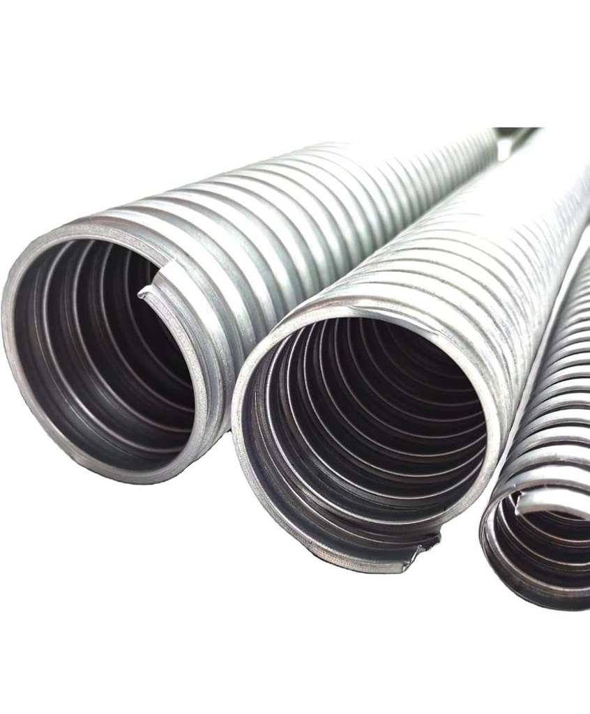 LT Flexible Electrical Conduit Pipe to Safeguard Wires & Cables Silver Galvanized Steel || (12mm 5 MTR)