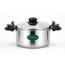 The Indus Valley Stainless Steel 2.5ltr Strainer Pot/Rice Pot for Noodles, Pasta, Corn, SOYA, Vegetables & Rice | Induction & Gas Friendly | 3-Layer Thick Bottom