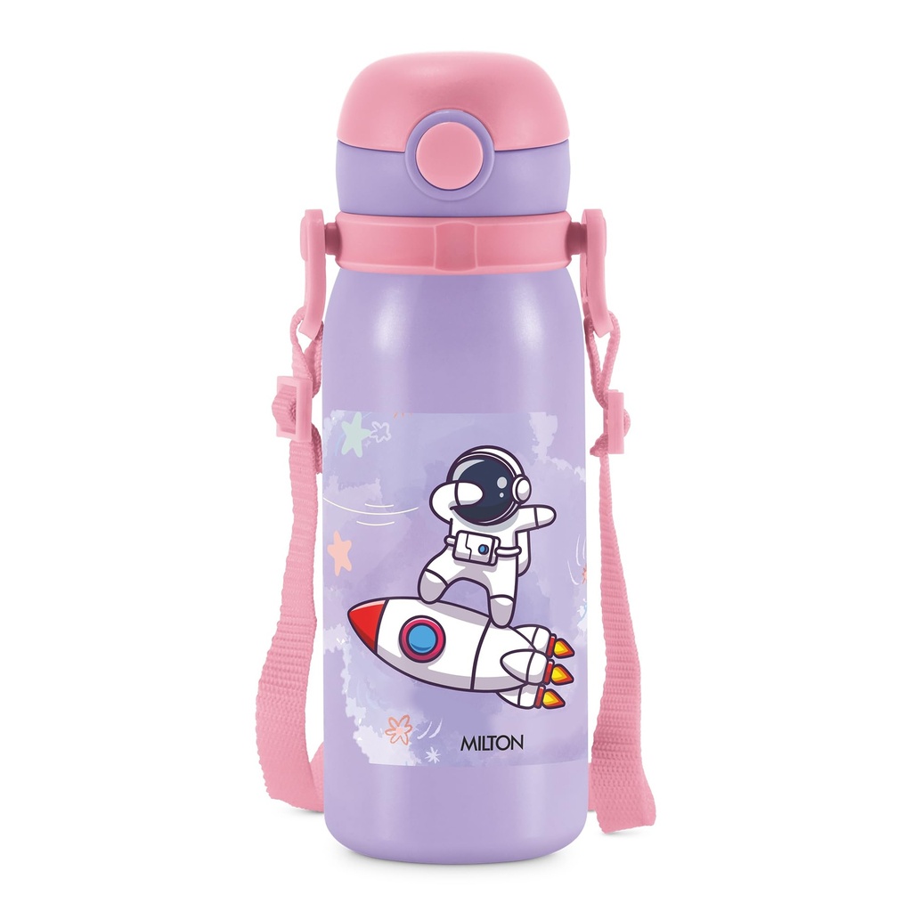 MILTON Torque 650 ISI Certified Stainless Steel Water Bottle, Leak Proof, Rust Proof, Single Walled,1 Yr Warranty, Ideal Sipper Water Bottle for School Kids Bottle, 625 ml, Purple (Astronaut)