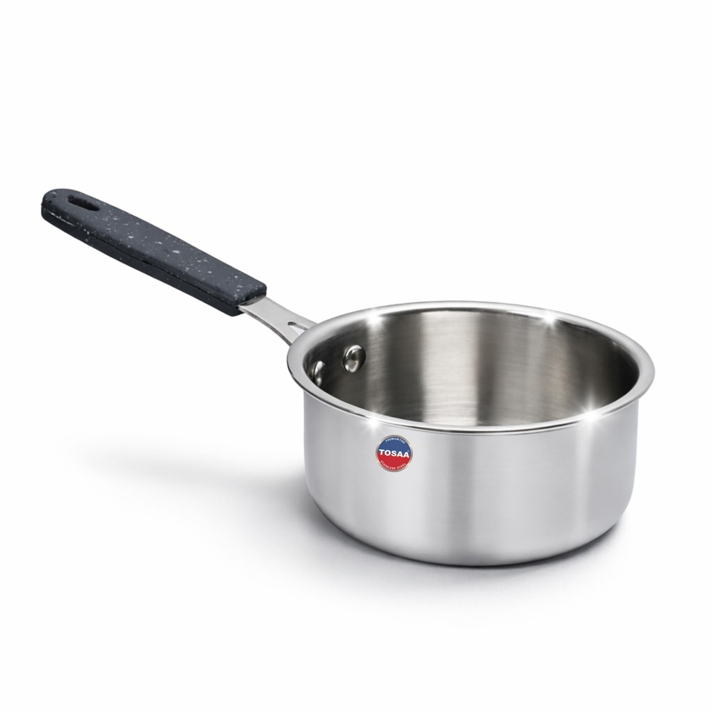 TOSAA TRIPLY MINI Sauce PAN -3-Layer Base for Even Heating | Induction and Gas Stove Compatible | Milk, Water, Tea Pan,Mini Sauce Pan | Dishwasher Safe | Cool-Touch HandIe | 700 ML