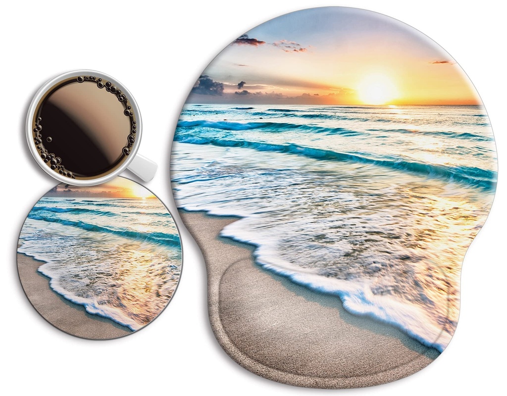 Ergonomic Mouse Pad with Wrist Rest Support,Gel Mouse Pads for Desk