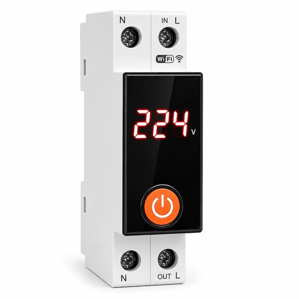 Blackt Electrotech BT74NF 63A Wi-Fi Smart Circuit Breaker | 90-250V Remote Control, Timer & Schedule Function | Compatible with SmartLife, Alexa & Home | On/Off Switch (With Display)