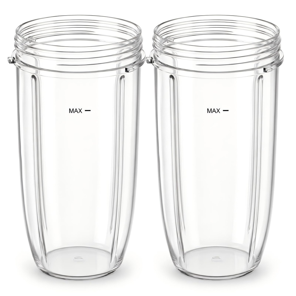 Replacement Parts 32oz Blender Cups (2 Packs) Replacement Blender Cups Compatible with NutriBullet 600w and 900w Blender