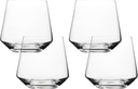 over&back 17oz Modern Glassware - Set of 4 Contemporary Stemless Drinking Glasses for Parties, Get-togethers, and More - Mouth-Blown - Wine Cups for Kitchen and Dining Room - Clear