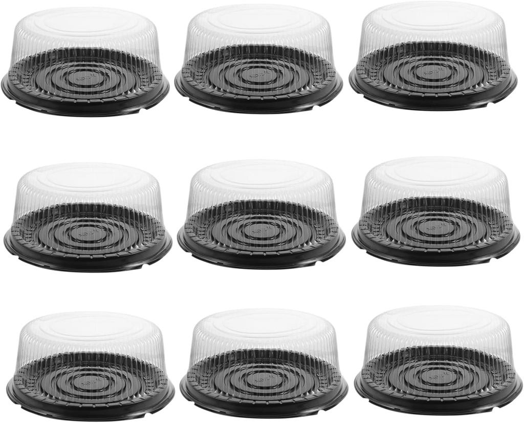10Pcs Reusable Plastic Round Cake Carrier Boxes with Dome Lids for Birthday Cakes Outdoor Events and Dessert Storage Lightweight and Compact Design for Easy