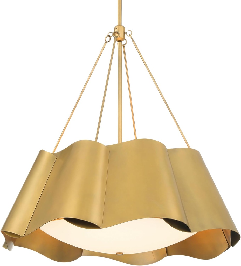 Minka Lavery 3954-732 Waveform 4 Light 26" Wide Multi Light Pendant - Legacy Brass with Etched Seeded Glass
