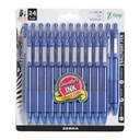Zebra Pen Z-Grip Retractable Ballpoint Pen, Blue Ink, 1.0mm, 24 Bulk-Pack