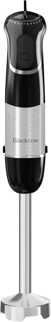 Blackcow Corded Immersion Blender Handheld for Kitchen,Stainless Steel Emulsion Blender Handheld with Hook,Electric Hand Mixer with 12-Speed&Turbo,for Smoothie,Soup,Baby Food and Drinks