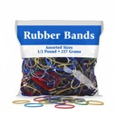 BAZIC Rubber Bands Assorted, 227g/0.5 lbs, Multicolor