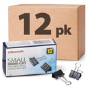 Officemate Small Binder Clips, Black, 12 Boxes of 1 Dozen Each (144 Total) (99020)