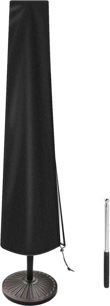 Patio Umbrella Cover Outdoor Umbrella Cover with Rod Waterproof Durable 420D Polyester Fabric Patio Parasol Umbrella Cover for 7 ft to 11 ft Outdoor Umbrella (Black)