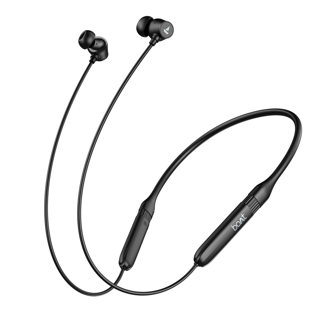 boAt Rockerz 301 ANC, (~30dB) ANC, 13mm Drivers,ENx, 40ms Low Latency, Hall Switch, App Support, Bluetooth Neckband, Wireless with Mic Earphones (Onyx Black)