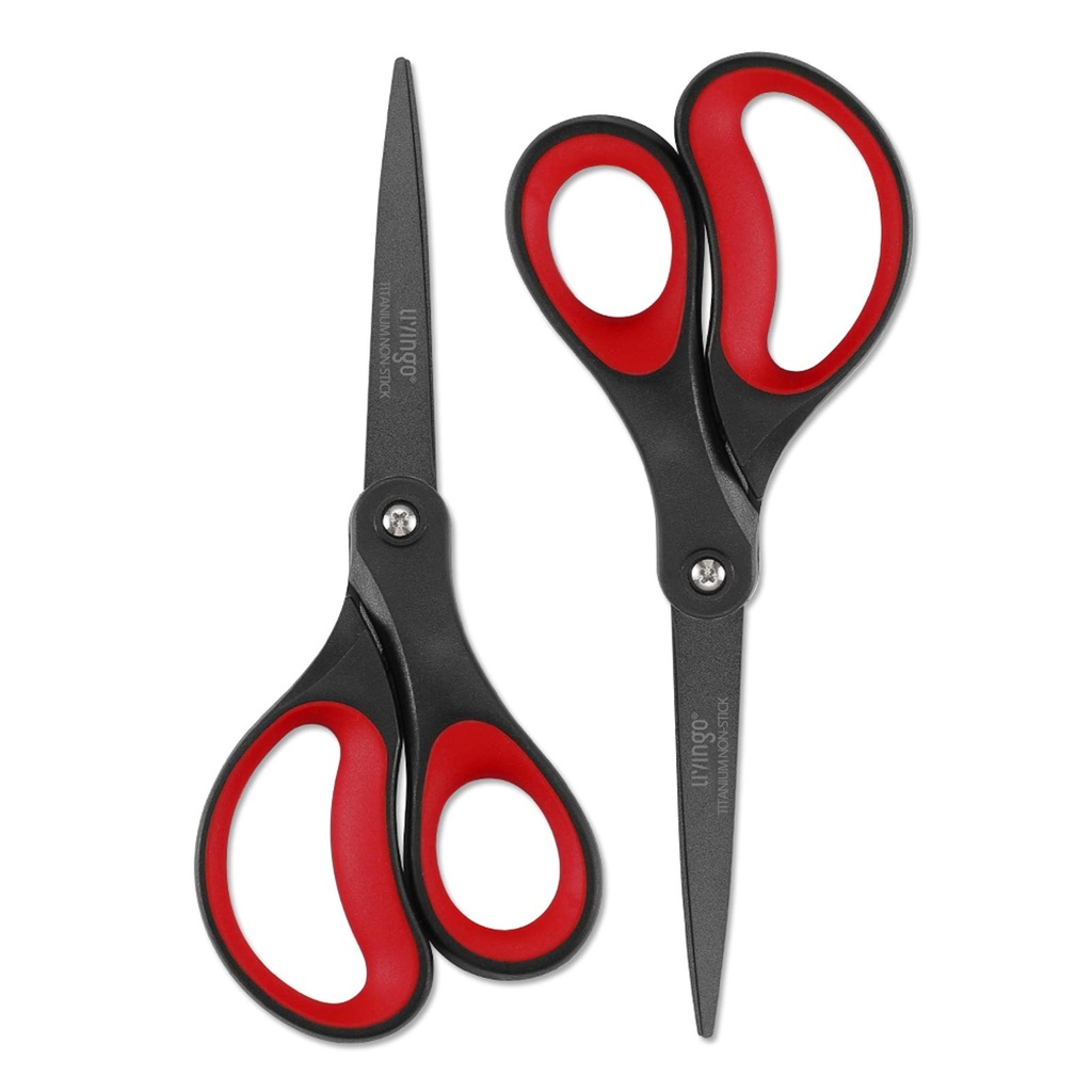 LIVINGO Scissors All Purpose Heavy Duty 8" Office Titanium Non Stick 2 Pack