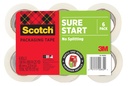 Scotch Sure Start Packing Tape Refill, 900 in x 900 in, 6 Rolls