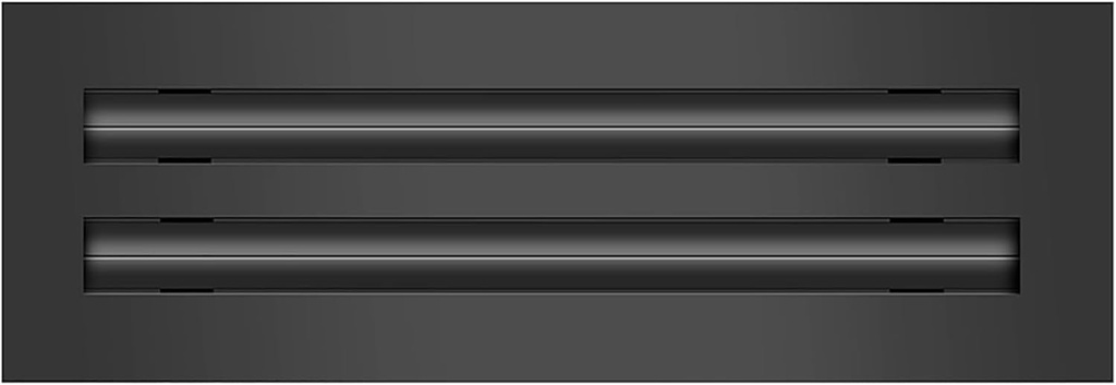 BUILDMART - 12" Linear Slot Diffuser - (2 Slot) Double Slot - Black Decorative Air Vent - Modern AC Vent Cover for Ceiling, Walls & Floors - Texas Buildmart