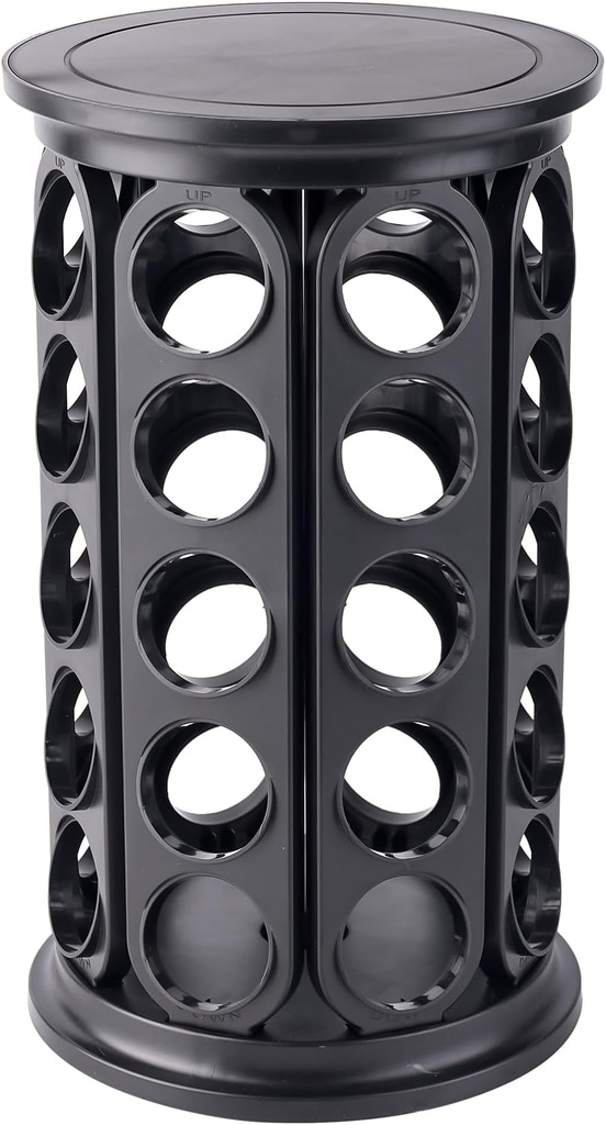 Coffee Pod Carousel Organizer for Keurig K-Cup Pods, 40 Capacity Coffee Bags Holder Plastic Countertop Storage for Home Office Kitchen (Black)