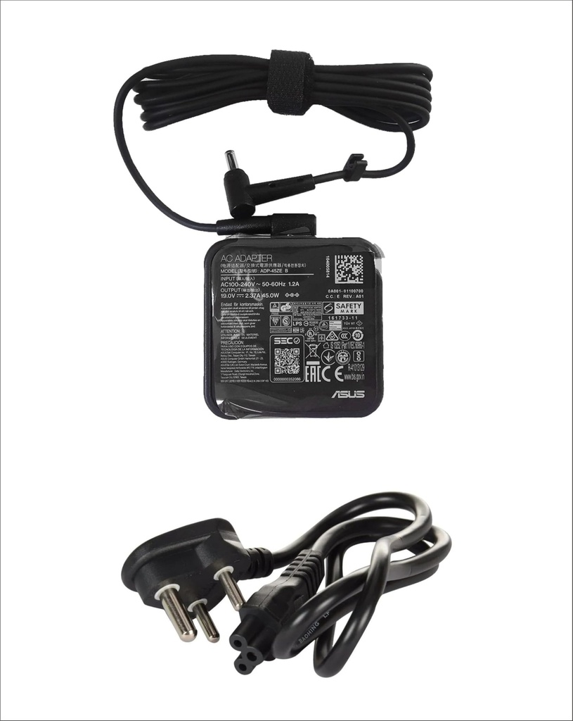 Asus 45W Laptop Adapter/Charger for Select Models of Asus (20 V, 2.5 A, 4 Mm X 1.2Mm Diameter), Black (Power Cable Included)