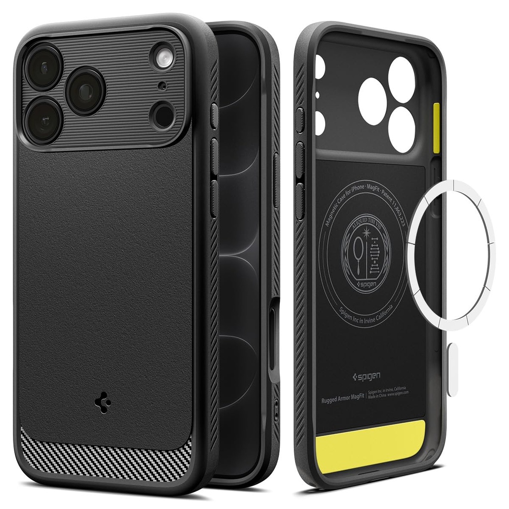 Spigen Rugged Armor MagFit Case for iPhone 17/18 Pro Max, Matte Black