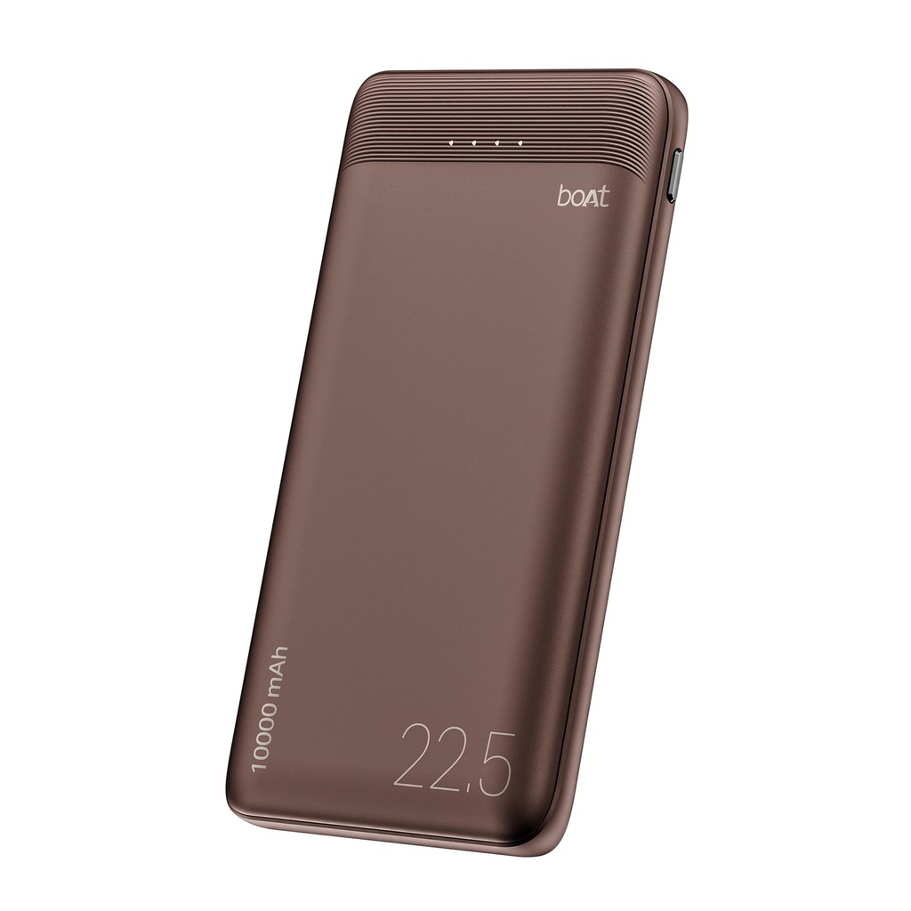 boAt EnergyShroom PB300 Neo 10000mAh Power Bank with 22.5W Fast Charging, 3X Output Ports, Supports Android, iPhone, Tablets, Earbuds (Mocha Brown)